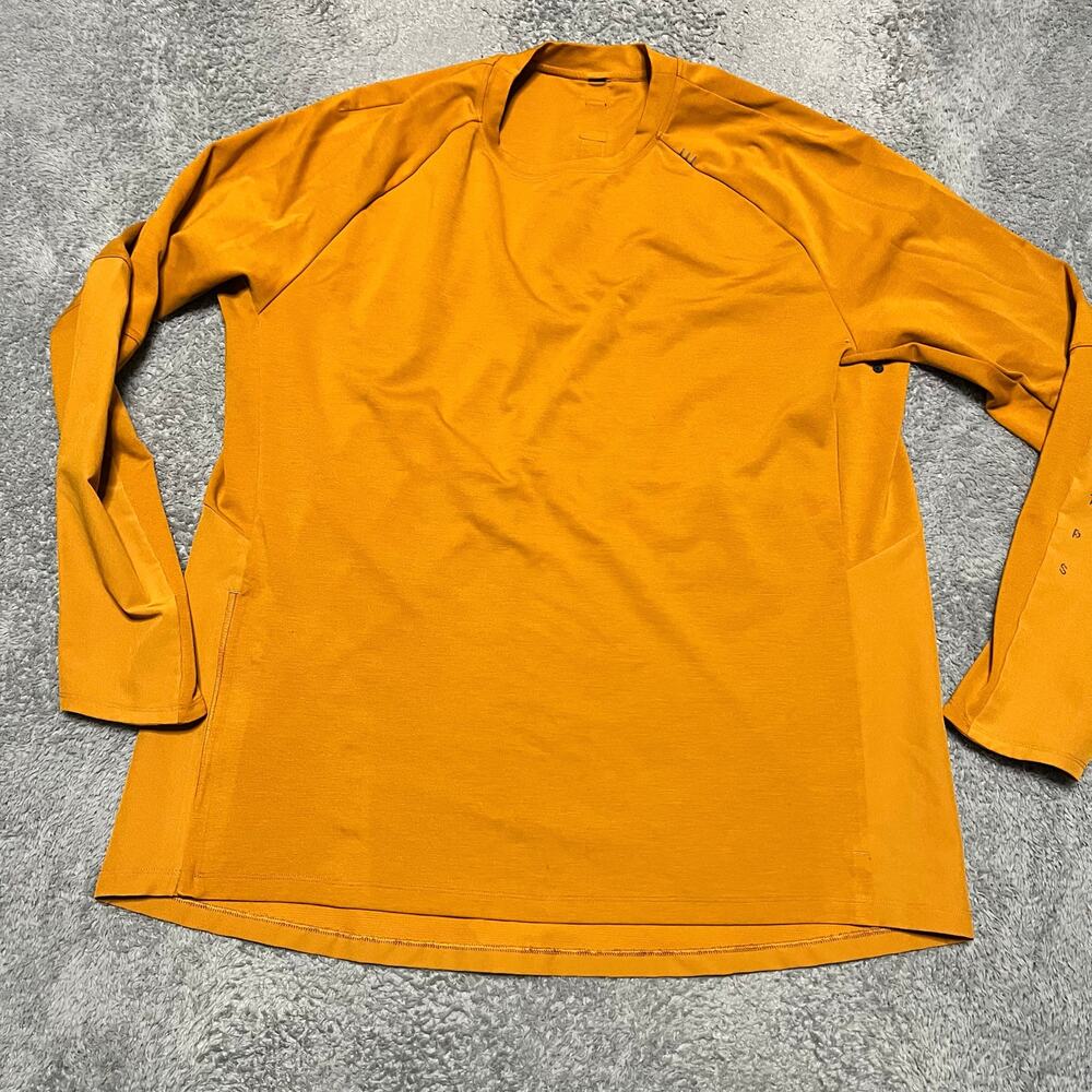 Lululemon Shirt Mens XXL Pass The Elements Long Sleeve Gold Yellow